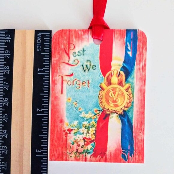 16 Pc Set Large Vintage Style Red Barnboard Independence Day Patriotic Tags - Picture 7 of 7